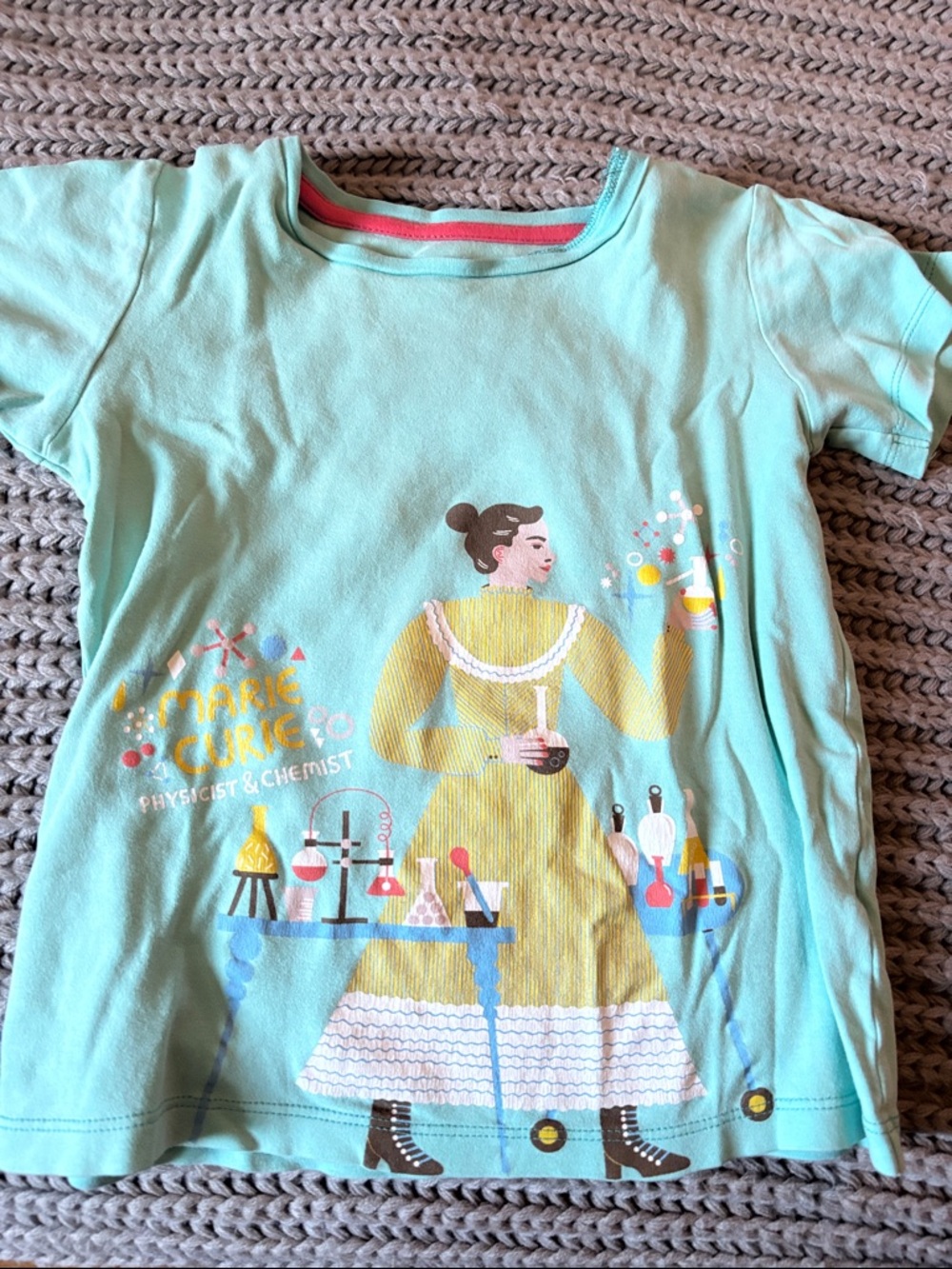 Piccolina  Marie Curie Graphic Tee in Seafoam Green
